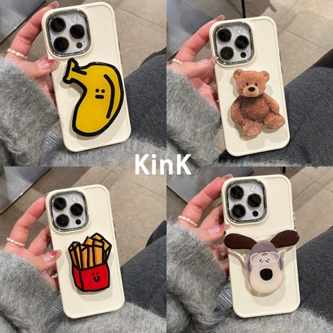 Estilo Simple Oso Papas Fritas Banana Gel De Sílice   Fundas De Teléfono