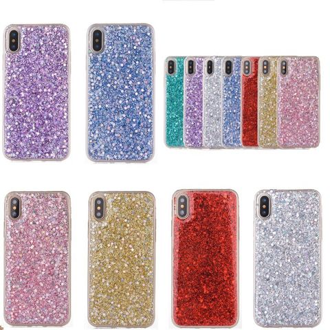 Basic Simple Style Sequins Tpu   Phone Cases
