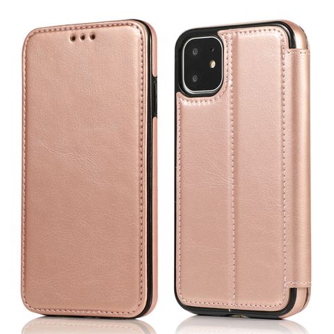 Simple Style Solid Color Pu Leather   Phone Cases