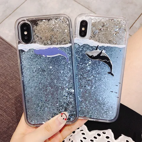 Lindo Delfín Tpu Lentejuela   Accesorios Para Teléfono