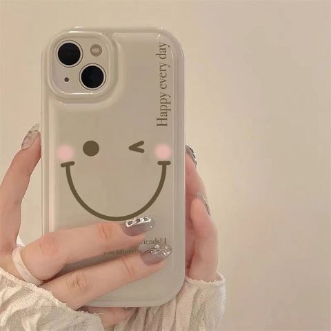 Cute Smiley Face Tpu Beaded   Phone Accessories