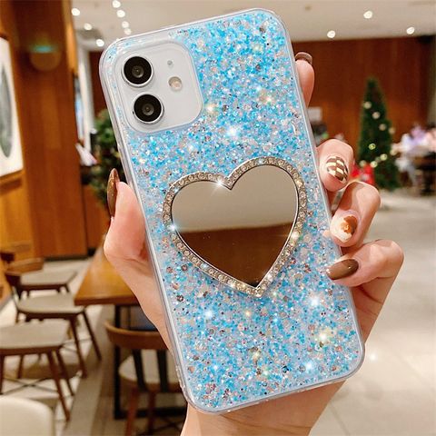 Sweet Heart Shape Tpu Glitter   Phone Accessories