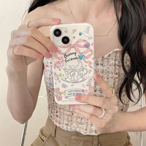 Cute Sweet Rabbit Plastic   Phone Cases