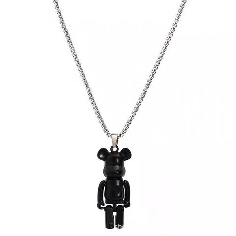 Hip-hop Bear Alloy Titanium Steel Plating Gold Plated Men's Pendant Necklace