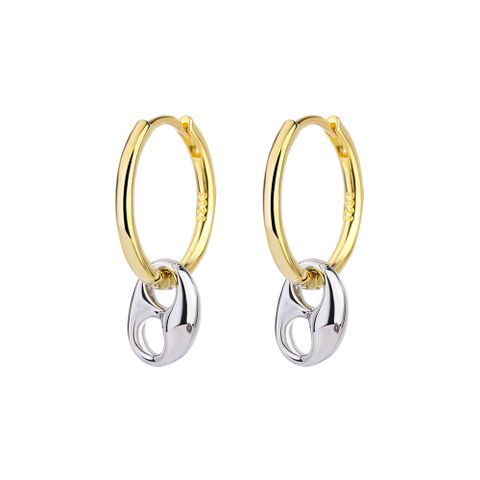 1 Pair Simple Style Color Block Copper Plating Earrings
