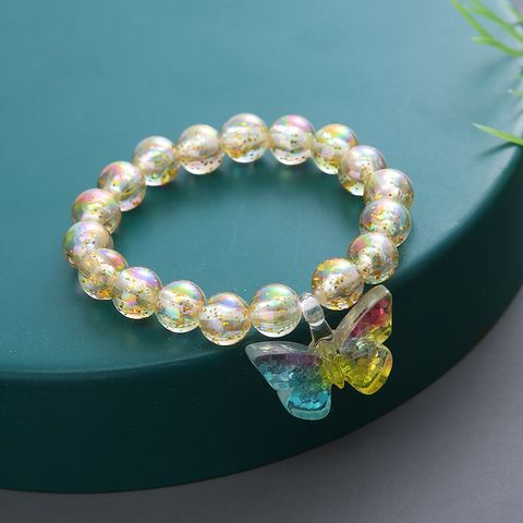 Cartoon Style Flower Butterfly Fish Tail Artificial Crystal Beaded Charm Kid's Bracelets