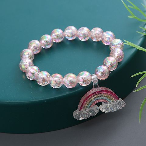 Cartoon Style Flower Butterfly Fish Tail Artificial Crystal Beaded Charm Kid's Bracelets