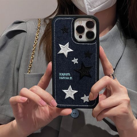 Retro Simple Style Star Denim   Phone Cases