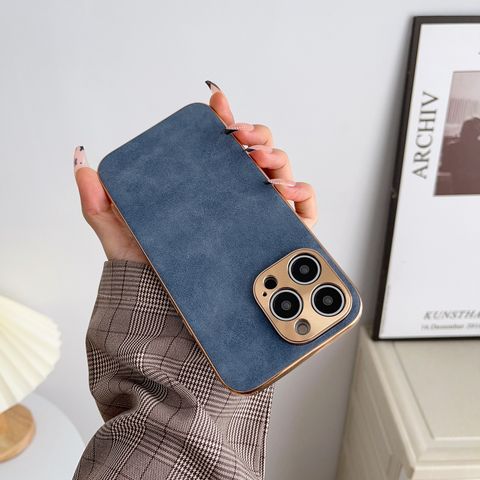 Business Simple Style Solid Color Lambskin   Phone Cases