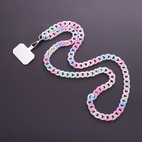 Sweet Colorful Arylic Plating Mobile Phone Chain