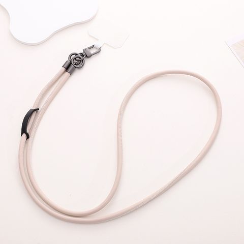 Simple Style Solid Color Pu Leather Knitting Chain Mobile Phone Chain
