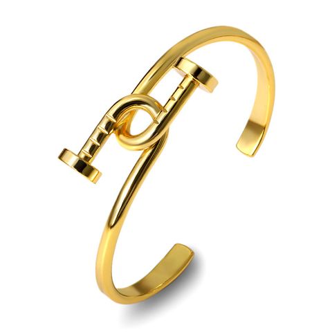 Elegant Simple Style Nail Copper Plating Gold Plated Bangle