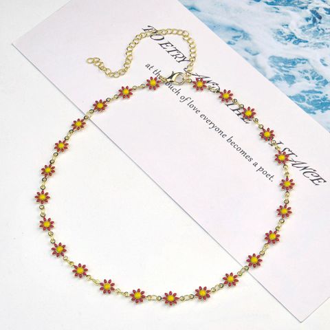 Simple Style Flower Alloy Plating Women's Bracelets Necklace