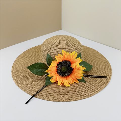 Women's Beach Sunflower Big Eaves Straw Hat