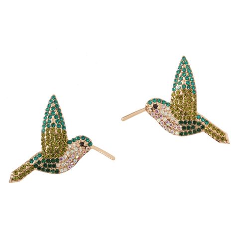 Elegant Simple Style Bird Zinc Alloy Rhinestones Women's Ear Studs