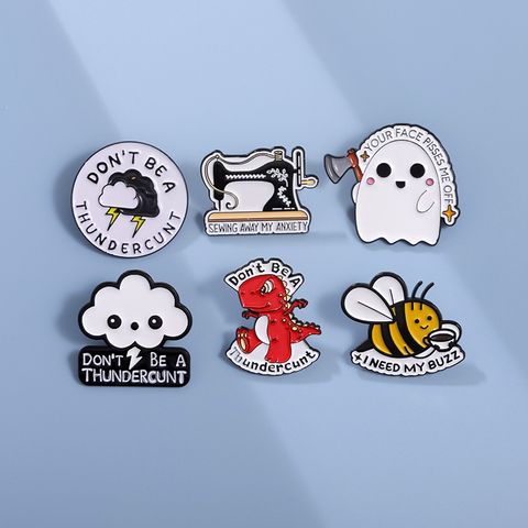 Cartoon Style Cute Clouds Dinosaur Bee Alloy Plating Unisex Brooches