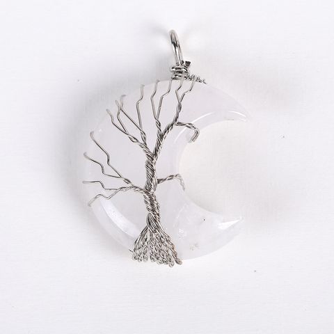 1 Piece 35 * 45mm Artificial Crystal Moon Life Tree Pendant