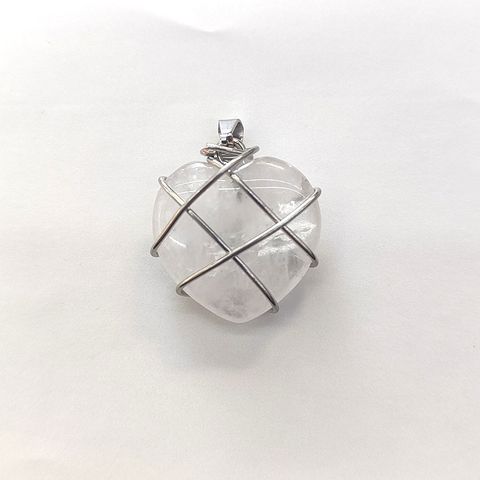 1 Piece 20mm Artificial Crystal Copper Wire Heart Shape Pendant