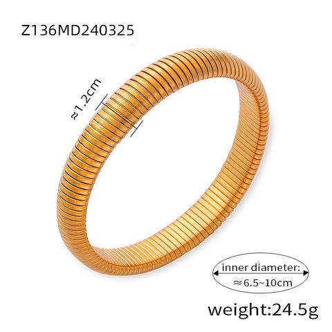 Titanium Steel 18K Gold Plated Casual Simple Style Commute Plating Circle Bangle