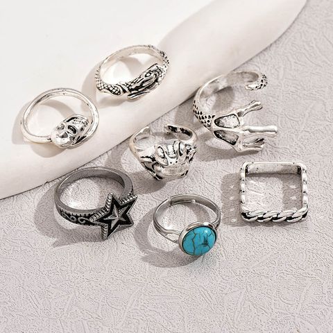 Wholesale Jewelry Retro Geometric Zinc Alloy Rings