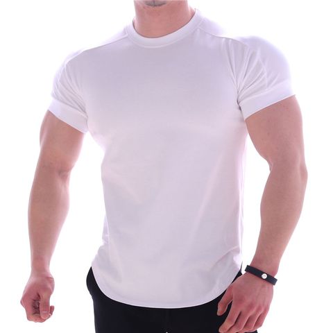 Hombres Color Sólido Deportes Cuello Redondo Camiseta Hombre