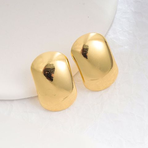 Elegant Simple Style Geometric Copper Plating Ear Studs 1 Pair
