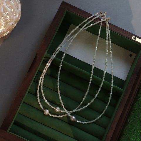 Simple Style Water Droplets Artificial Crystal Freshwater Pearl Women's Necklace 1 Piece