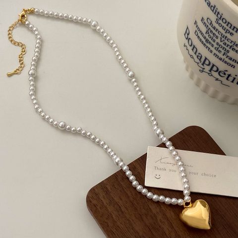 French Style Pearl Alloy Copper Plating Women's Necklace
