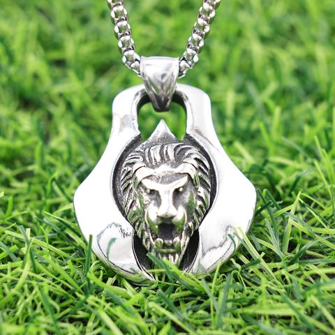 1 Piece 304 Stainless Steel Lion Pendant