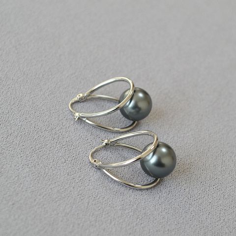 Simple Style U Shape Copper Plating Agate Earrings 1 Pair