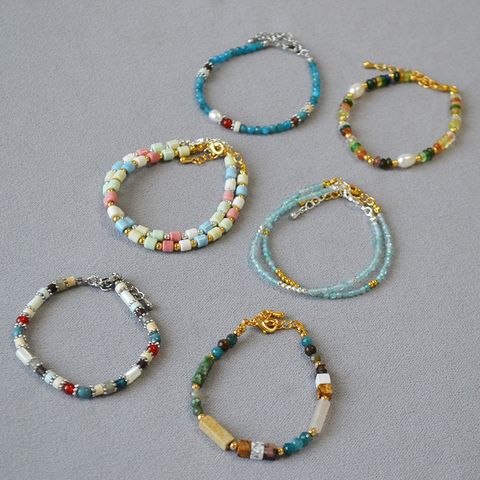 Elegant Simple Style Geometric Natural Stone Freshwater Pearl Bracelets 1 Piece