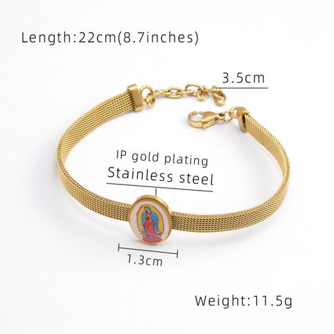 304 Stainless Steel 18K Gold Plated Simple Style Portrait Bracelets