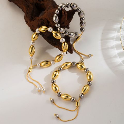 Imitationsperle Kupfer 18 Karat Vergoldet IG-Stil Klassischer Stil Perlen Runden Armbänder