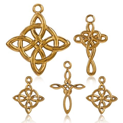 Stainless Steel Irish Witch Celtic Knot Chinese Knot Earrings Pendant Necklace Bracelet Diy Titanium Steel Accessories