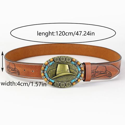 Vintage Style Simple Style Solid Color Pu Leather Wooden Beads Unisex Leather Belts