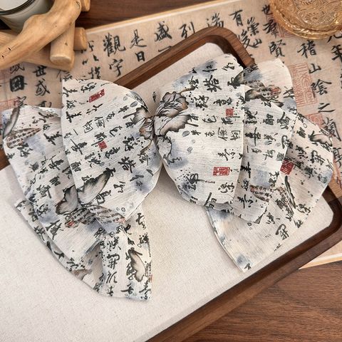 Women's Chinoiserie Elegant Color Block Cloth Printing Hair Clip