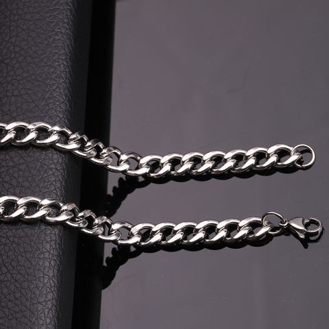 Hip-Hop Geometric Solid Color Titanium Steel Plating Chain Unisex Necklace