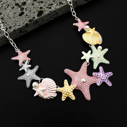 Original Design Vacation Starfish Shell Zinc Alloy Women's Pendant Necklace 1 Piece