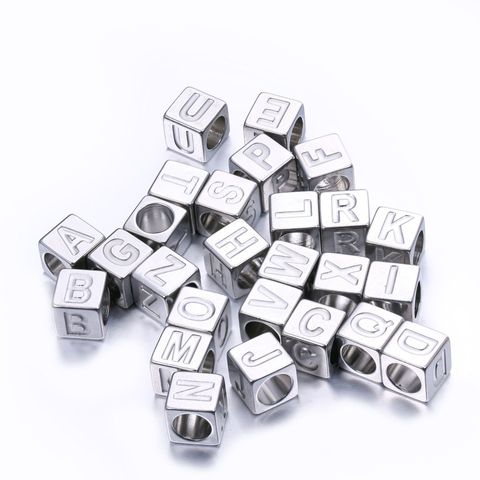 A Pack Of 3 Diameter 7 Mm Hole 5~5.9mm 304 Stainless Steel Letter Beads