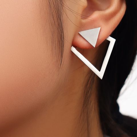 1 Pair Simple Style Cool Style Geometric Polishing 304 Stainless Steel Ear Studs