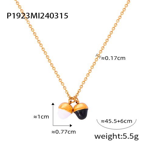 Freshwater Pearl Titanium Steel 18K Gold Plated IG Style Casual Commute Beaded Plating Inlay Oval Heart Shape Artificial Pearls Pendant Necklace