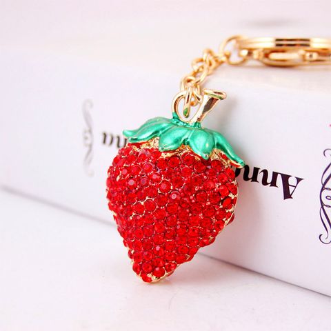 Cute Strawberry Alloy Women's Keychain