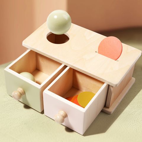 Montessori Wooden Ball Drawer Target Box Educational Toys Teaching Aids