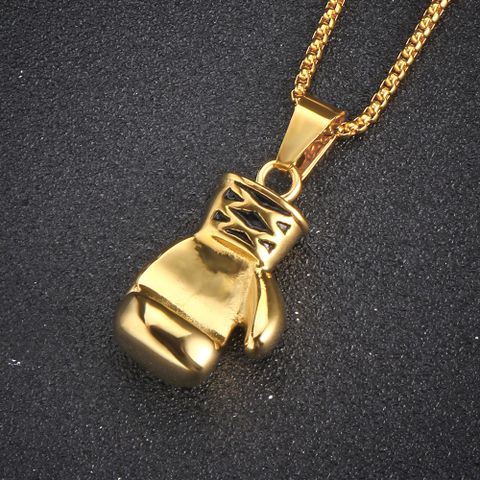 304 Stainless Steel Simple Style Boxing Gloves Necklace