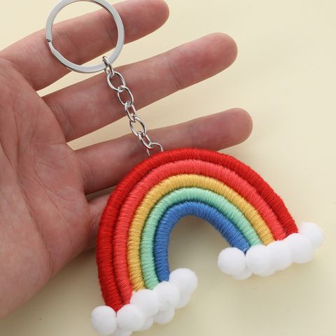 Cute Letter Rainbow Alloy Keychain
