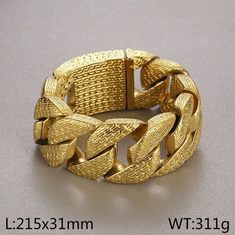 Hip-Hop Geometric 304 Stainless Steel 18K Gold Plated Men's Bracelets