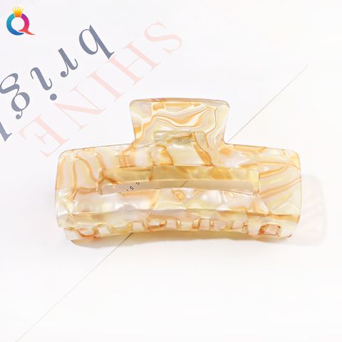 Casual Simple Style Marble Square Stripe Acetic Acid Sheets Hollow Out Hair Claws