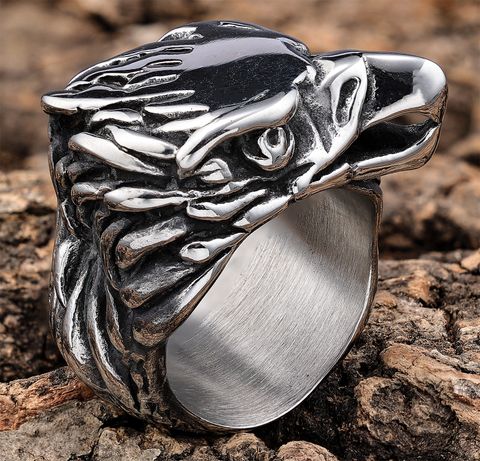 Gothic Modern Style Cool Style Owl 304 Stainless Steel Men's Rings