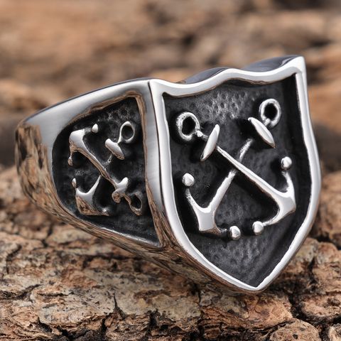 Gothic Cool Style Geometric Bow And Arrow 316 Stainless Steel  Men's Rings