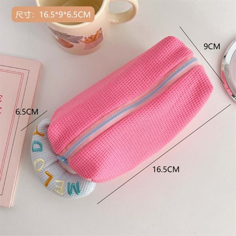 Cute Solid Color Plush Large Capacity Pencil Bag Girl Stationery